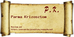 Parma Krizosztom névjegykártya